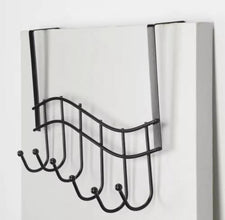 Heavy-Duty Black Metal Over-the-Door Hanger with 6 Hooks, Wave Design — WIMU Kitchen Nairobi — Kenya · WIMU Kitchen