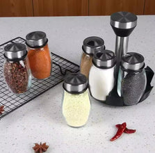 7 Piece Rotating Glass Spice Jar Set With Metallic Lids, 150ml, Silver — WIMU Kitchen Nairobi — Kenya · WIMU Kitchen