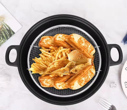 Round Stainless Steel Wire Mesh Deep Frying Basket Sieve with Foldable Handles — WIMU Kitchen Nairobi — Kenya · WIMU Kitchen