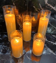 5-Piece Flameless LED Pillar Candle Set in Clear Sleeves, Graduated Heights — WIMU Kitchen Nairobi — Kenya · WIMU Kitchen