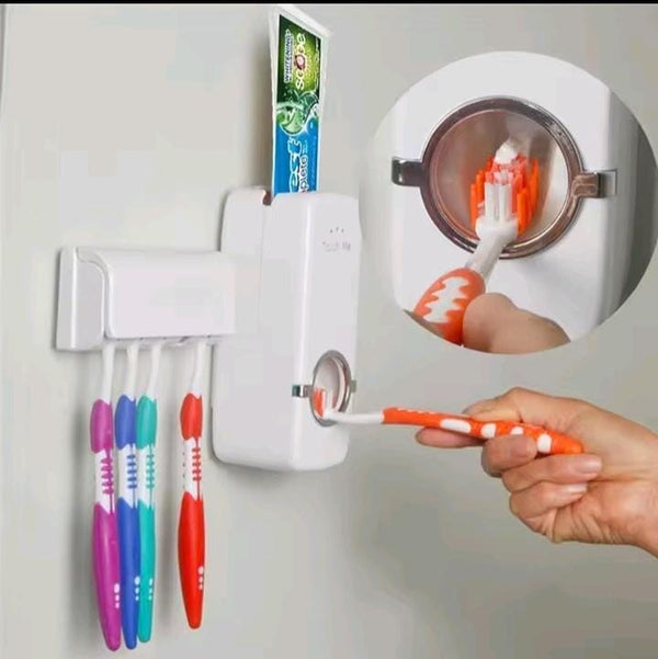 Wall-Mounted Automatic Toothpaste Dispenser with 5-Slot Toothbrush Holder, White — WIMU Kitchen Nairobi — Kenya · WIMU Kitchen Nairobi