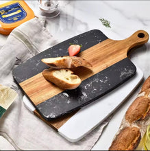 Black Marble and Acacia Wood Paddle Cutting Board and Serving Tray, 2kg, 34.9 × 18.5cm — WIMU Kitchen Nairobi — Kenya · WIMU Kitchen