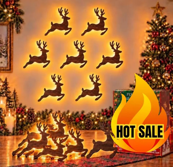 Set of 7 3D Glow Reindeer & Santa Christmas Wall Decoration with Lights — WIMU Kitchen Nairobi — Kenya · WIMU Kitchen Nairobi