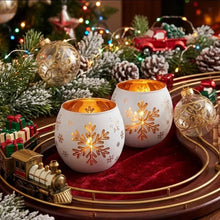 2pc Glass Snowflake Tealight Candle Holders, Snowman & Father Christmas — WIMU Kitchen Nairobi — Kenya · WIMU Kitchen