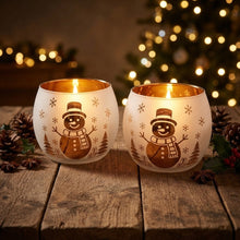 2pc Glass Snowflake Tealight Candle Holders, Snowman & Father Christmas — WIMU Kitchen Nairobi — Kenya · WIMU Kitchen