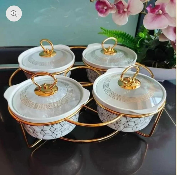 4 Piece Ceramic Chafing Dish Set with Stand — WIMU Kitchen Nairobi — Kenya · WIMU Kitchen Nairobi