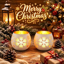 2pc Glass Snowflake Tealight Candle Holders, Snowman & Father Christmas — WIMU Kitchen Nairobi — Kenya · WIMU Kitchen