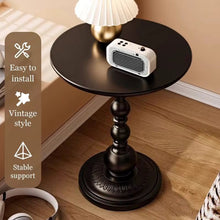 Retro Iron Pedestal Side Table – 40cm Round, Matte Black — WIMU Kitchen Nairobi — Kenya · WIMU Kitchen