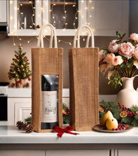 Rustic Christmas Jute Rope Wine Bottle Gift Bag — WIMU Kitchen Nairobi — Kenya · WIMU Kitchen