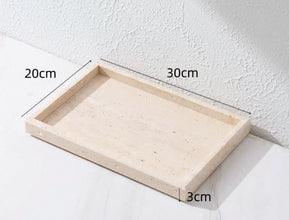 Wabi Sabi Stone Travertine Decor Tray 30cm – Japandi Style — WIMU Kitchen Nairobi — Kenya · WIMU Kitchen