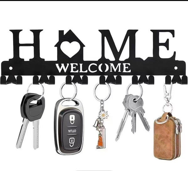 Black Metal Wall-Mounted Key Holder with 6 Double Hooks — WIMU Kitchen Nairobi — Kenya · WIMU Kitchen Nairobi