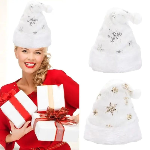 White Fluffy Christmas Hat with Snowflake Detail — WIMU Kitchen Nairobi — Kenya · WIMU Kitchen Nairobi