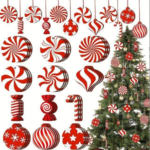 12-Piece Wooden Red Candy Cane Windmill Christmas Tree Pendants — WIMU Kitchen Nairobi — Kenya · WIMU Kitchen Nairobi