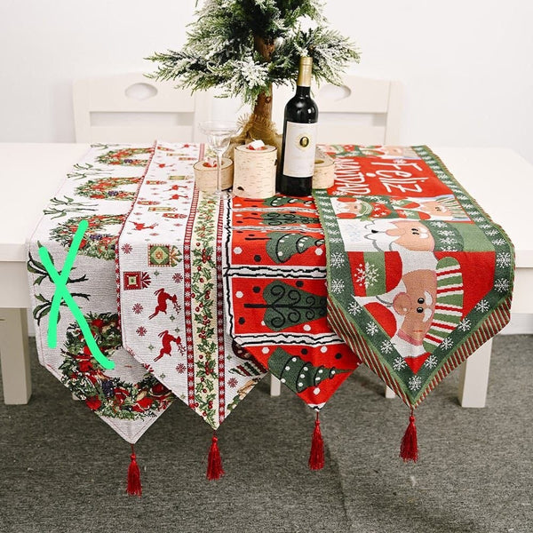 Christmas Table Runner With Tassels, 180 x 33cm Thick Fabric — WIMU Kitchen Nairobi — Kenya · WIMU Kitchen Nairobi