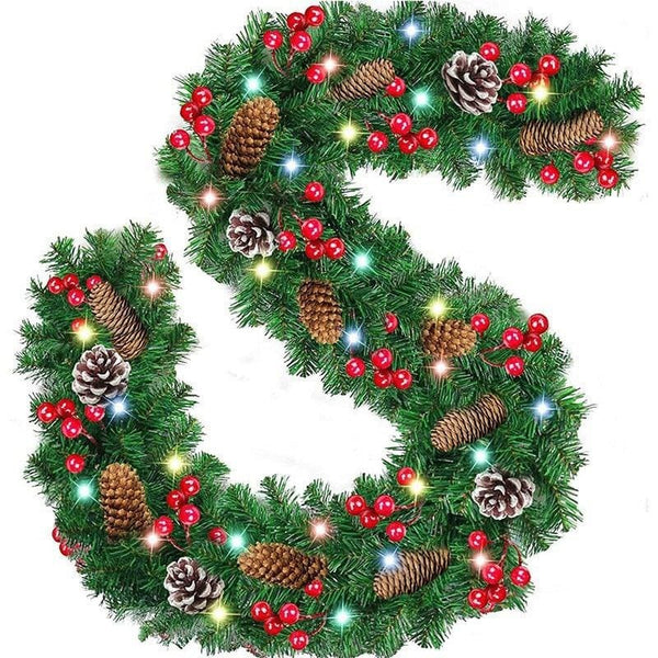 2.7m Christmas Garland with LED Lights, Pine Cones and Red Berries — WIMU Kitchen Nairobi — Kenya · WIMU Kitchen Nairobi
