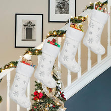 4-Pack White Faux Fur Christmas Stockings, Silver Sequin Snowflake — WIMU Kitchen Nairobi — Kenya · WIMU Kitchen