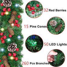2.7m Christmas Garland with LED Lights, Pine Cones and Red Berries — WIMU Kitchen Nairobi — Kenya · WIMU Kitchen