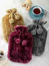 Cosy Faux Fur Pom Pom Hot Water Bottle - 2 Litre — Kenya · WIMU Kitchen