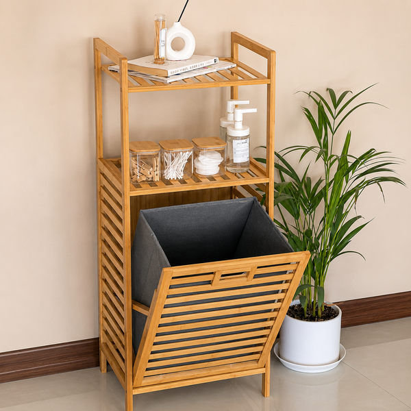 Bamboo Laundry Hamper with Storage Shelf & Removable Liner — WIMU Kitchen Nairobi — Kenya · WIMU Kitchen Nairobi