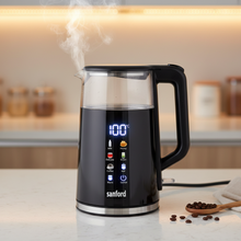 Sanford 1.7L Smart Glass Kettle with Digital Touch Display, Auto-Opening Lid and 360 Base - SF3361EK — WIMU Kitchen Nairobi — Kenya · WIMU Kitchen
