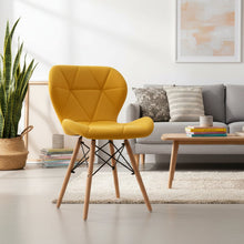 Padded Faux Leather Eames-Style Dining Chair with Beech Wood Legs (view 3) — Kenya · WIMU Kitchen