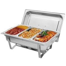 Signature 9L Triple Chafing Dish Set 3 Compartment Buffet Warmer for Stew Rice Pilau – Stainless Steel with Top Lid — Kenya · WIMU Kitchen Nairobi