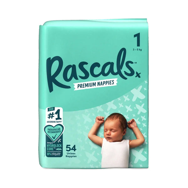 Rascals Premium  Adhesive Newborn Nappy Diapers Size 1 (3-5 Kgs) - 54 Pieces — Kenya · WIMU Kitchen Nairobi
