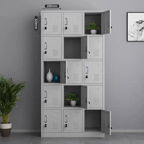 15-Door Steel Locker Cabinet with Individual Locks - 5-Tier 3-Column Shared Storage — WIMU Kitchen Nairobi — Kenya · WIMU Kitchen Nairobi