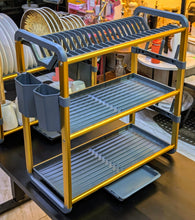 Heavy-Duty Aluminum 3-Tier Dish Drying Rack with Drain Tray & Utensil Holders — WIMU Kitchen Nairobi — Kenya · WIMU Kitchen