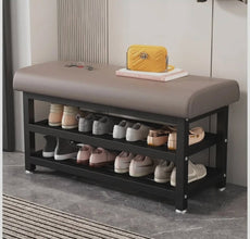 Entryway Shoe Rack with Padded Seat - 2-Tier Metal Frame Bench with Storage — WIMU Kitchen Nairobi — Kenya · WIMU Kitchen
