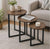 3 Piece Nesting Tables in Walnut Finish with Black Metal Bases — WIMU Kitchen Nairobi
