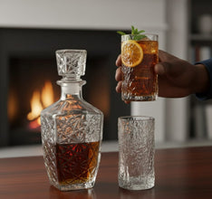 Square Glass Decanter Set (view 2) — Kenya · WIMU Kitchen