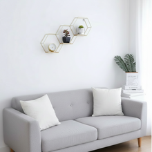 Hexagon Wall Shelf Rack – 3-Piece Iron Frame Floating Shelves with Wood Base — WIMU Kitchen Nairobi — Kenya · WIMU Kitchen