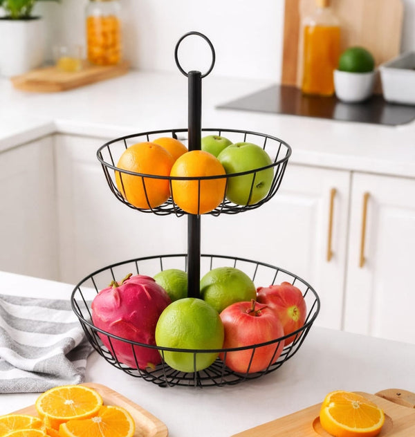 2 Tier Fruit Basket Holder with Banana Hanger for Kitchen Countertop Storage — WIMU Kitchen Nairobi — Kenya · WIMU Kitchen Nairobi