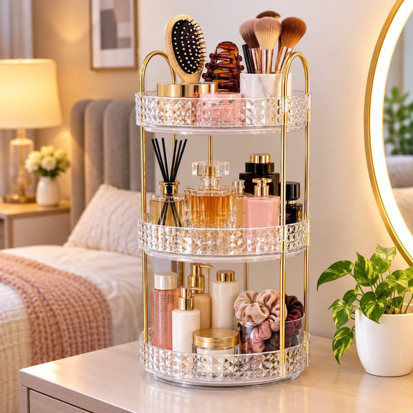 Rotating Acrylic Jewellery Organiser with Multi-Layer Storage for Dressing Table & Vanity — WIMU Kitchen Nairobi — Kenya · WIMU Kitchen Nairobi