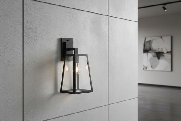 Outdoor Wall Lantern With Clear Glass Frame & E27 Holder-LL 6064-BK — Kenya · WIMU Kitchen Nairobi