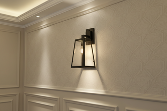 Outdoor Wall Lantern With Clear Glass Frame & E27 Holder-LL 6064-BK — Kenya · WIMU Kitchen