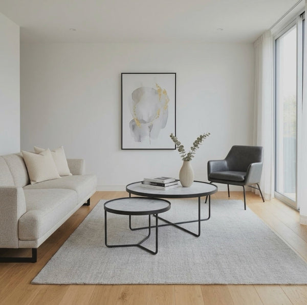 2 Piece Nesting Coffee Table Set with Marble Finish Tops, White or Black — WIMU Kitchen Nairobi — Kenya · WIMU Kitchen Nairobi