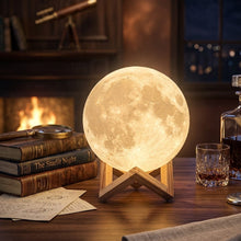 3D Moon Lamp Lunar Night Light with Wooden Stand — Kenya · WIMU Kitchen