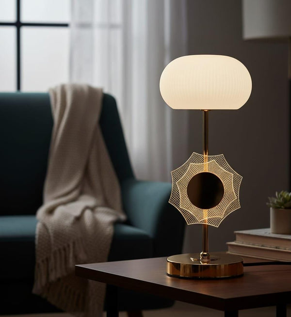 Decorative Table Lamp – White Glass Shade with Warm Ambient Glow for Bedroom & Living Room — WIMU Kitchen Nairobi — Kenya · WIMU Kitchen Nairobi