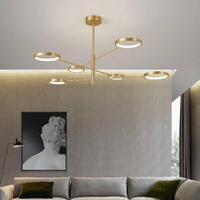 Gold Molecular Ring Chandelier / LED Sputnik Ring Light — Kenya · WIMU Kitchen