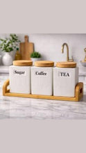 3 Piece Ceramic Tea Coffee Sugar Canister Set with Holder — WIMU Kitchen Nairobi — Kenya · WIMU Kitchen