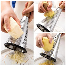 4-Sided Stainless Steel Kitchen Grater with Wooden Handle — Kenya · WIMU Kitchen