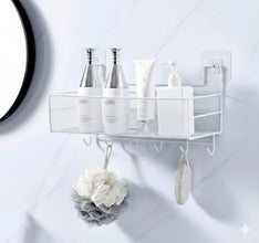 Single-Layer Punch-Free Wall Shelf with Hooks for Bathroom & Kitchen — WIMU Kitchen Nairobi — Kenya · WIMU Kitchen