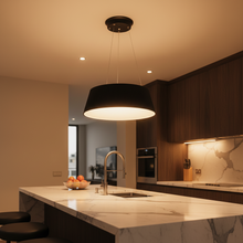 Textured Fabric Drum Shade Pendant Light — Kenya · WIMU Kitchen