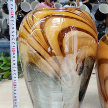 Handblown Amber Swirl Glass Vase with Caramel, Brown & Smoke Grey Pattern — WIMU Kitchen Nairobi — Kenya · WIMU Kitchen