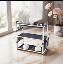 3 Tier Aluminium Dish Drying Rack with Drainer Board, Utensil and Cup Holders — WIMU Kitchen Nairobi — Kenya · WIMU Kitchen