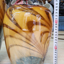 Handblown Amber Swirl Glass Vase with Caramel, Brown & Smoke Grey Pattern — WIMU Kitchen Nairobi — Kenya · WIMU Kitchen