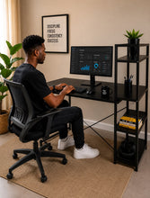 Large Ergonomic Workstation Desk with Shelves - Black Metal Frame Home Office Desk — WIMU Kitchen Nairobi — Kenya · WIMU Kitchen
