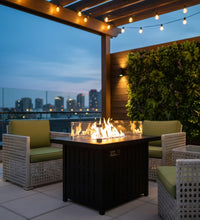 Outdoor Propane Gas Fire Pit Table 50,000 BTU with Glass Wind Guard — Kenya · WIMU Kitchen